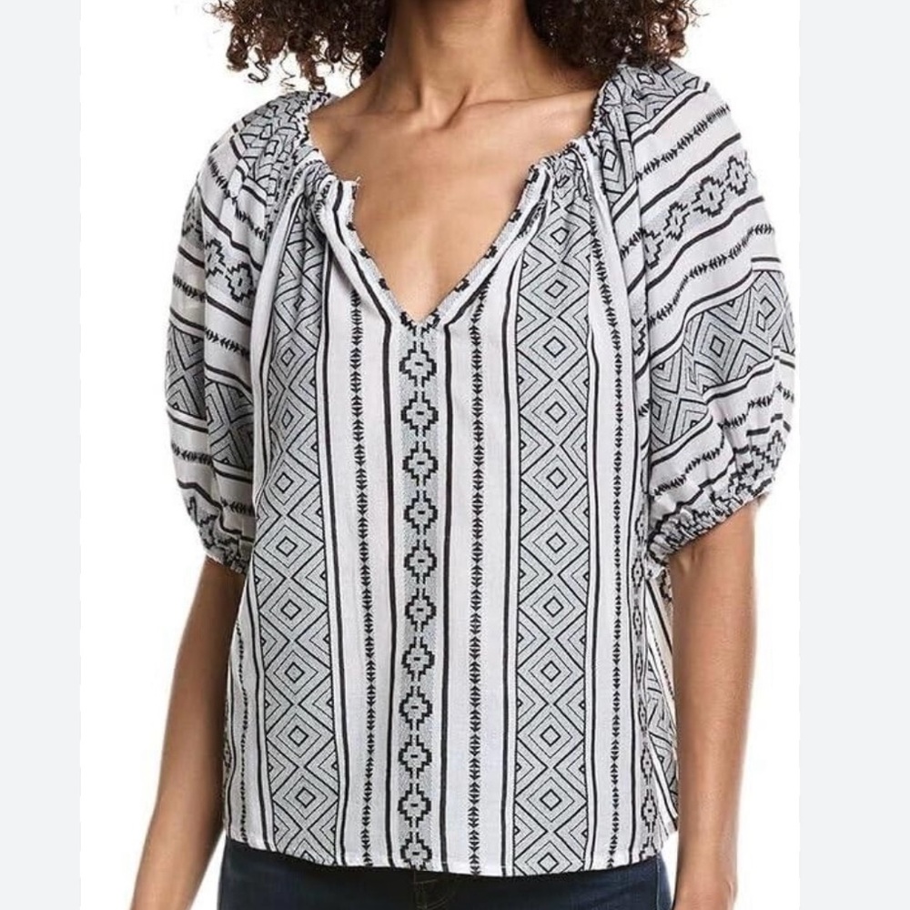 Velvet by Graham & Spencer boho Raglan Puff Sleeve oversized top